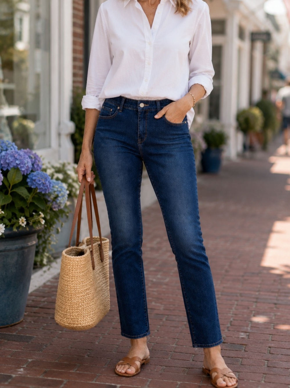 J. MCLAUGHLIN Dark Wash Straight Leg Jeans Size 12 Stretch Mid Rise